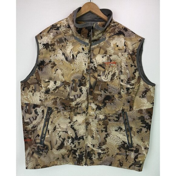 Sitka Dakota Water-Resistant Camo Vest Gore-Tex Windstopper Fleece Lining Sz XXL - Picture 1 of 13